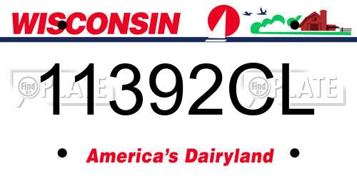 11392CL Wisconsin License Plate