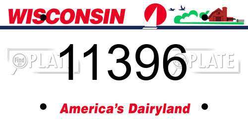 11396 Wisconsin License Plate