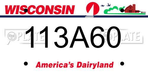 113A60 Wisconsin License Plate