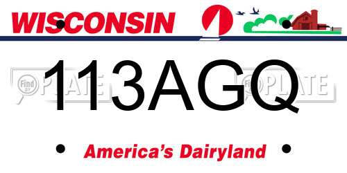 113AGQ Wisconsin License Plate