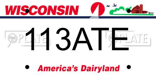 113ATE Wisconsin License Plate