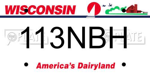 113NBH Wisconsin License Plate