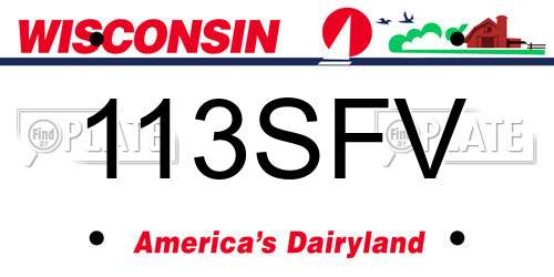 113SFV Wisconsin License Plate