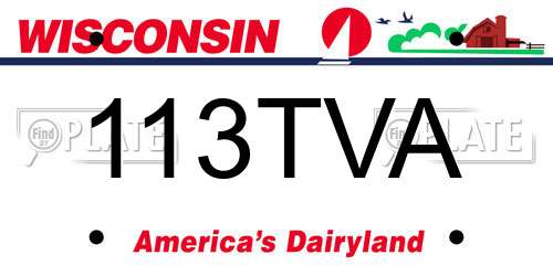 113TVA Wisconsin License Plate