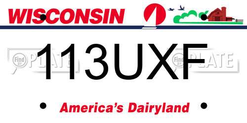 113UXF Wisconsin License Plate