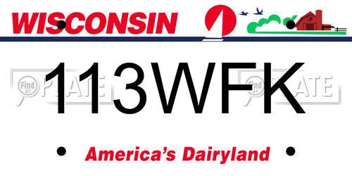 113WFK Wisconsin License Plate