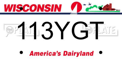 113YGT Wisconsin License Plate