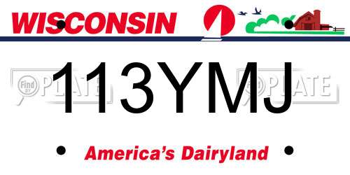 113YMJ Wisconsin License Plate