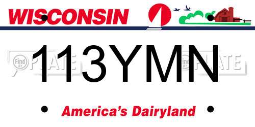 113YMN Wisconsin License Plate