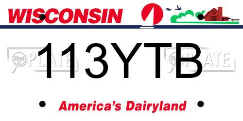 113YTB Wisconsin License Plate