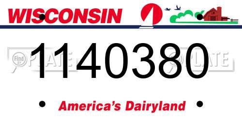 1140380 Wisconsin License Plate