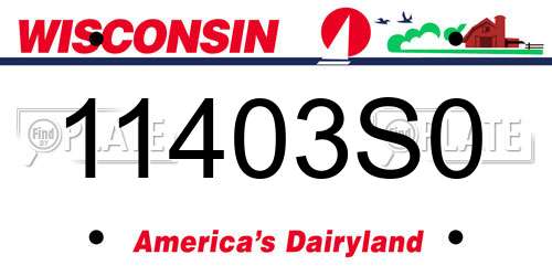 11403S0 Wisconsin License Plate
