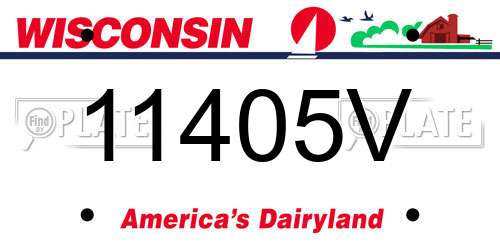 11405V Wisconsin License Plate