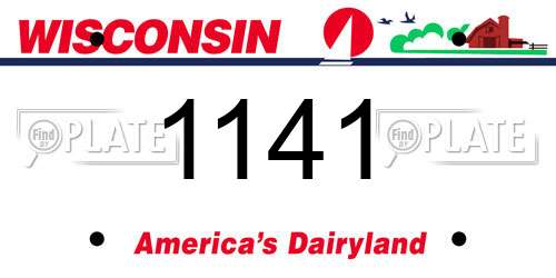 1141 Wisconsin License Plate