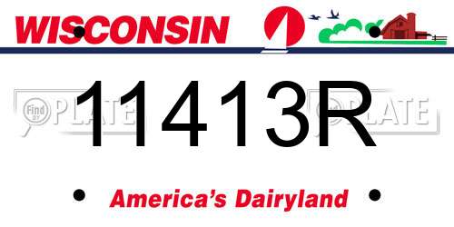 11413R Wisconsin License Plate