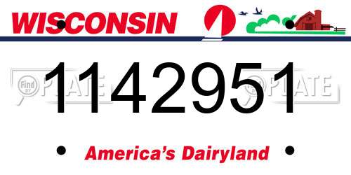 1142951 Wisconsin License Plate