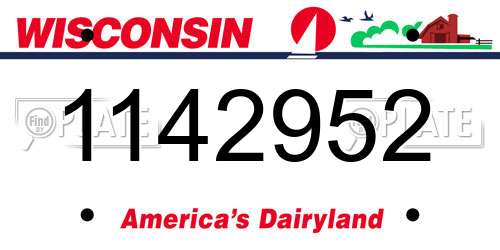 1142952 Wisconsin License Plate