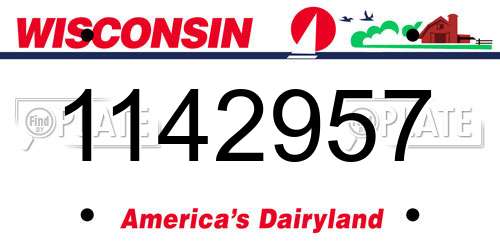1142957 Wisconsin License Plate
