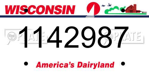 1142987 Wisconsin License Plate