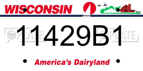 11429B1 Wisconsin License Plate
