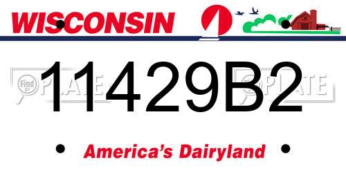 11429B2 Wisconsin License Plate
