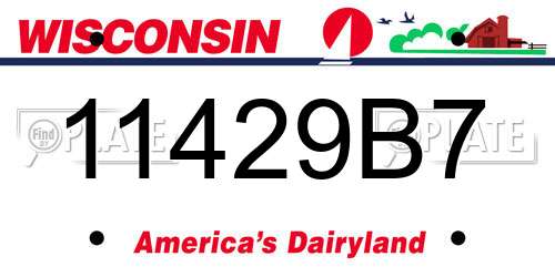 11429B7 Wisconsin License Plate