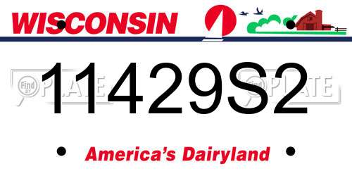 11429S2 Wisconsin License Plate