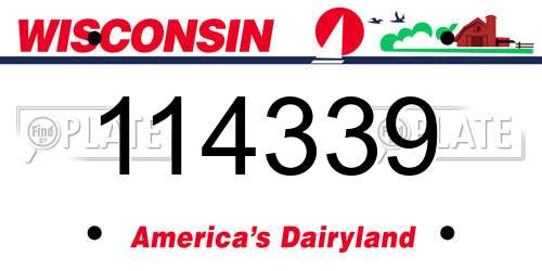 114339 Wisconsin License Plate