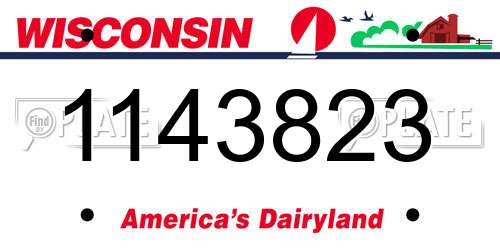 1143823 Wisconsin License Plate
