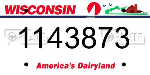 1143873 Wisconsin License Plate