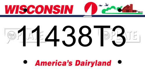 11438T3 Wisconsin License Plate