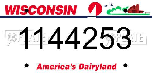 1144253 Wisconsin License Plate