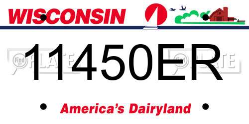 11450ER Wisconsin License Plate