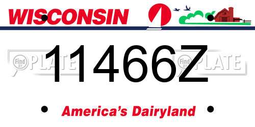 11466Z Wisconsin License Plate