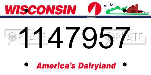 1147957 Wisconsin License Plate