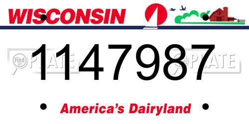 1147987 Wisconsin License Plate