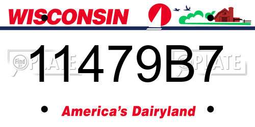 11479B7 Wisconsin License Plate