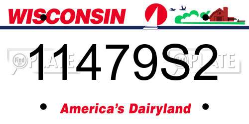 11479S2 Wisconsin License Plate