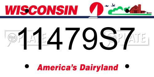 11479S7 Wisconsin License Plate