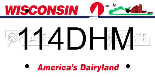114DHM Wisconsin License Plate