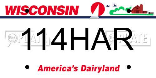 114HAR Wisconsin License Plate