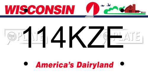 114KZE Wisconsin License Plate