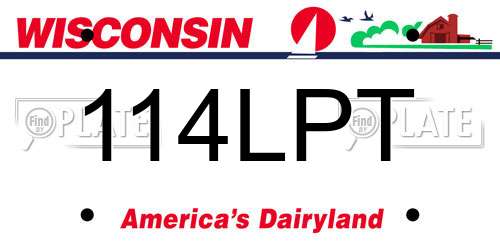 114LPT Wisconsin License Plate