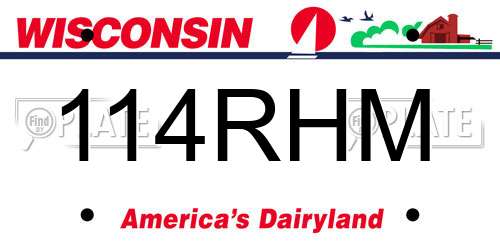 114RHM Wisconsin License Plate