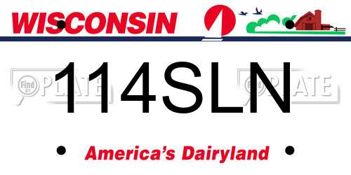 114SLN Wisconsin License Plate