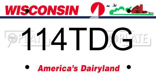 114TDG Wisconsin License Plate