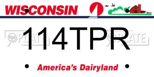 114TPR Wisconsin License Plate