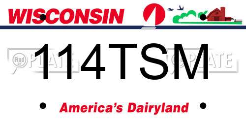 114TSM Wisconsin License Plate