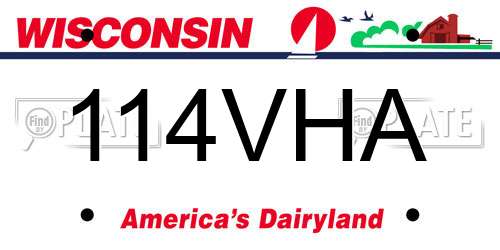 114VHA Wisconsin License Plate