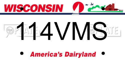 114VMS Wisconsin License Plate